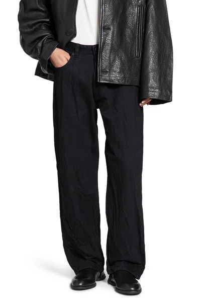 Studio Nicholson Jeans Stropicciati In Black