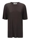 Studio Nicholson Long Sleeve Crew Neck Relaxed Fit Top In Black