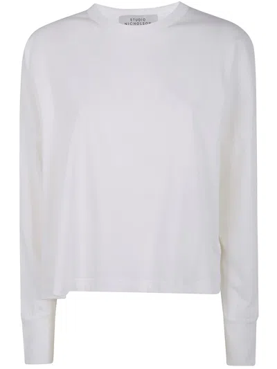 Studio Nicholson Jersey Long Sleeve T-shirt In White
