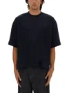 Studio Nicholson Crew Neck Oversized Fit Short Sleeves T-shirt In Blue