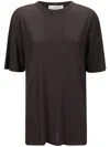 Studio Nicholson Long Sleeve Crew Neck Relaxed Fit Top In Black