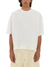 Studio Nicholson Jersey - Branded Easy Fit Ss T-shirt White Relaxed Fit T-shirt - Piu In White