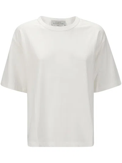 Studio Nicholson Continuity - Jersey - Womens Short Sleeve T-shirt In White