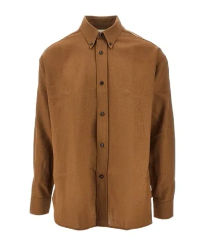 Studio Nicholson Jude Buttoned Shirt In Brown