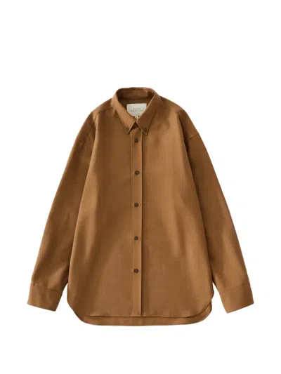 Studio Nicholson Jude Heritage Wool Shirt In Brown