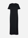 Studio Nicholson Kaplan Pleated Crepe Maxi Dress In Darkest Navy
