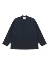 Studio Nicholson Karst Grandad-collar Shirt In Blue