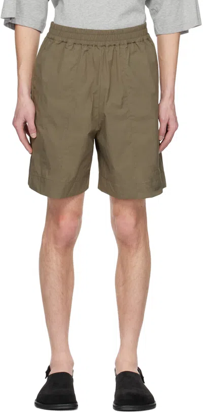 Studio Nicholson Khaki Ford Shorts In Olive