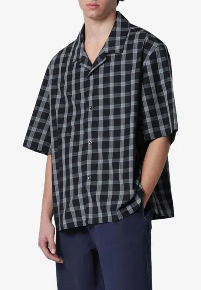 Studio Nicholson Kline Checked Shirt In Black