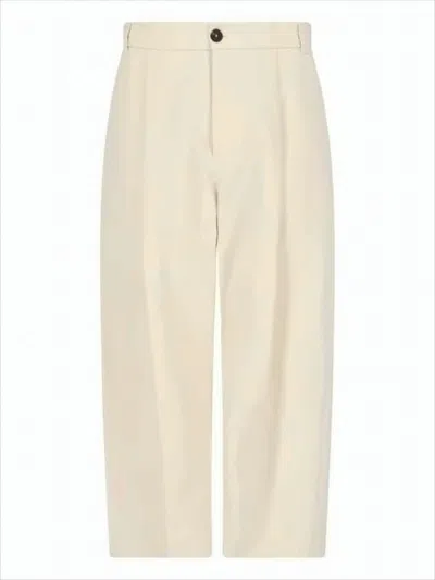 Studio Nicholson Knee-length Tailored Shorts With Minimalist Design In Brown