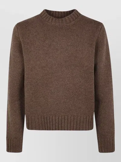 STUDIO NICHOLSON KNIT CREW NECK SWEATER RIBBED CUFFS HEM