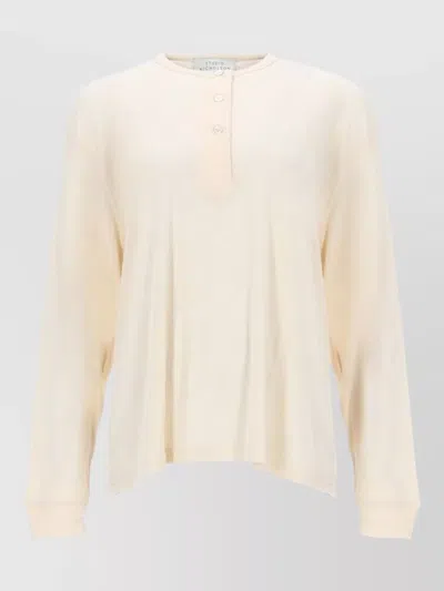 Studio Nicholson Knit Henley Top Rutas Long Sleeves In Multi