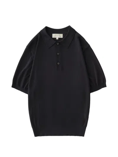 Studio Nicholson Knit Polo Shirt In Black