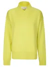 Studio Nicholson Oversized Ribbed V-neck Sweater In Acid Yellow