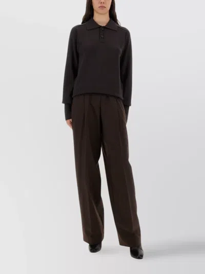 Studio Nicholson Knitwear With Ribbed Cuffs And Hem In Black