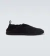 Studio Nicholson Korine Suede Slip-on Shoes In Black