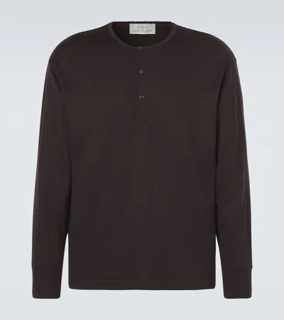 Studio Nicholson Kuyto Wool Henley Shirt In Brown