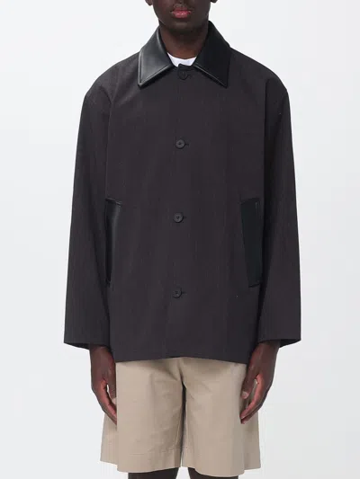 Studio Nicholson Lamb Leather And Wool Coat In Multi