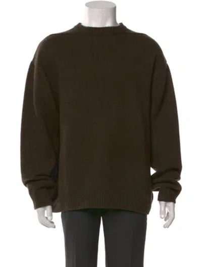 Pre-owned Studio Nicholson Lambswool Crew Neck Pullover In Green
