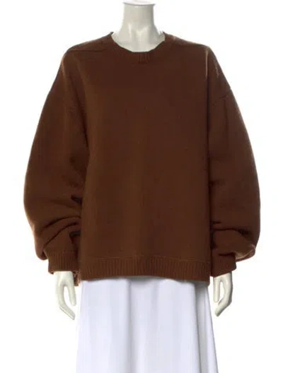 Pre-owned Studio Nicholson Lambswool Crew Neck Sweater In Brown