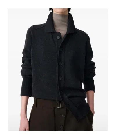 Studio Nicholson Lanark Merino Wool Cardigan In Black