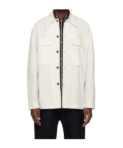 Studio Nicholson Lapel Casual Jacket In White