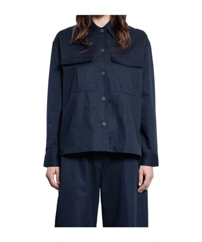 Studio Nicholson Lapel Casual Jacket In Blue