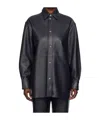 Studio Nicholson Lapel Leather Jacket In Blue