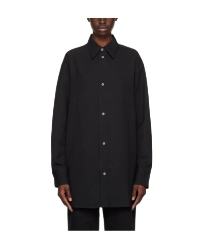 Studio Nicholson Lapel Long-sleeved Shirt In Black