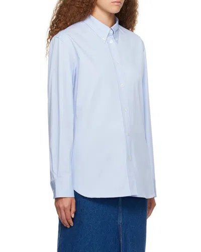 Studio Nicholson Lapel Long-sleeved Shirt In Blue