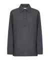 Studio Nicholson Grey Melange Wool Pinole Shirt In Black