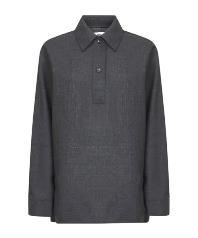 Studio Nicholson Lapel Shirt In Black