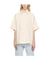 Studio Nicholson Lapel Short-sleeved Shirt In White