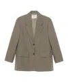 Studio Nicholson Wool Single-breasted Blazer Jacket In Green