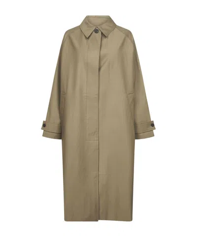 Studio Nicholson Beige Cotton Blend Twill Holin Trench Coat In Multi