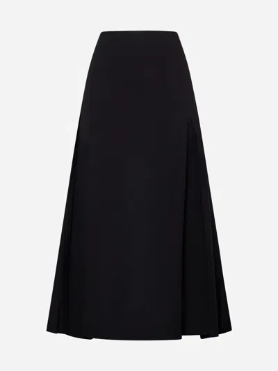 Studio Nicholson Lawson Long Cotton Skirt In Black Grape