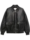 Studio Nicholson Black Piston Leather Jacket In Black