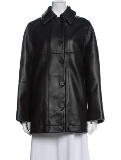 Pre-owned Studio Nicholson Leather Jacket In Black