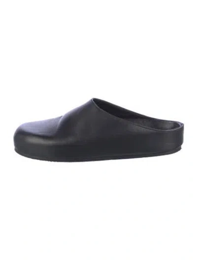 Pre-owned Studio Nicholson Leather Mules In Black
