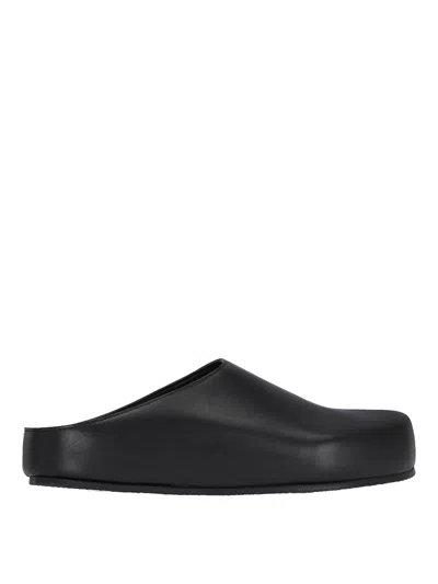 Studio Nicholson Leather Clogs In Black