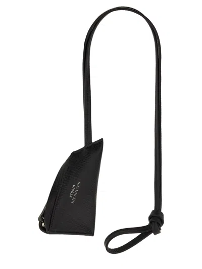 Studio Nicholson Leather Pouch In Blue