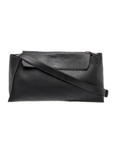 Pre-owned Studio Nicholson Leather Shoulder Bag In Black