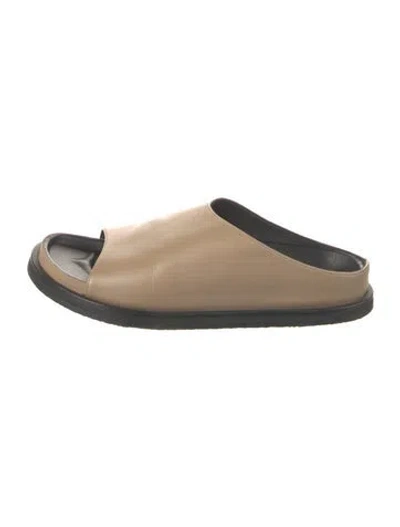 Pre-owned Studio Nicholson Leather Slides In Neutrals
