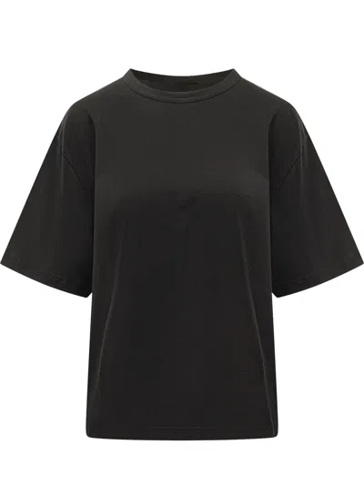 Studio Nicholson Lee T-shirt With Giro Neck And Cut Sleeves In Black