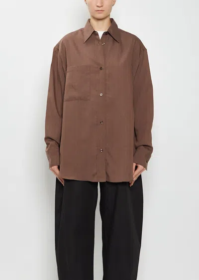 Studio Nicholson Leto Oversized Classic Shirt In Brown