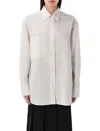 Studio Nicholson Oversized Striped Shirt Chest Pocket In Black