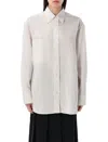 Studio Nicholson Oversized Striped Shirt Chest Pocket In Black White