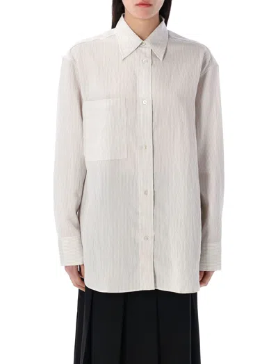 Studio Nicholson White Oversized Classic Shirt In Multi