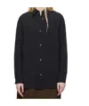 Studio Nicholson Lapel Short-sleeved Shirt In Black