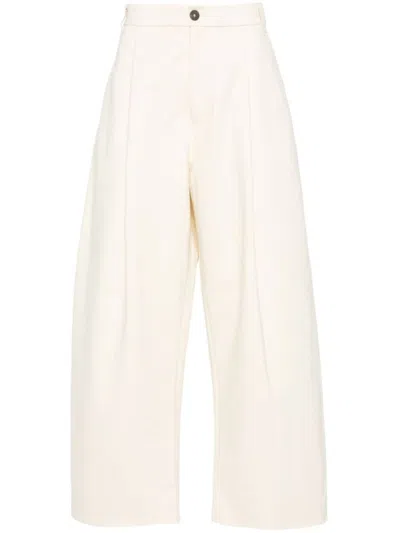 Studio Nicholson Light Beige Cotton Trousers In Neutrals